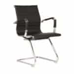 BF3300V Πολυθρόνα Γραφείου Επισκέπτη, Μέταλλο Βάση Χρώμιο PU Μαύρο 55x60x91cm
