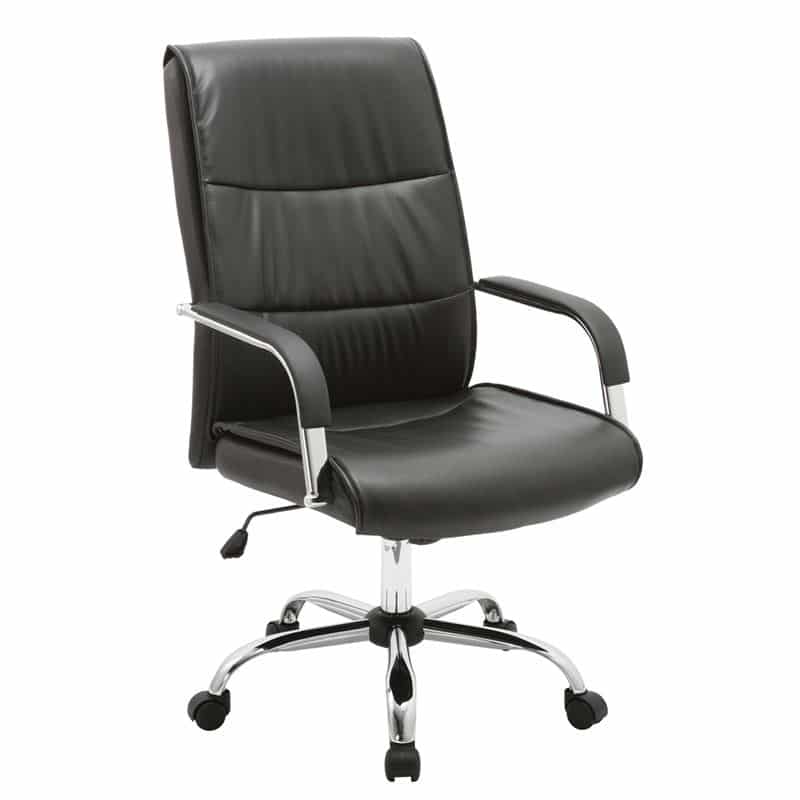 BF3500 Πολυθρόνα Διευθυντή Μέταλλο Βάση Χρώμιο BF3500 Πολυθρόνα Διευθυντή Μέταλλο Βάση Χρώμιο, Pu Μαύρο 61x72x105/115cm - Image 1