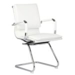 BF3600V Πολυθρόνα Γραφείου Επισκέπτη, Μέταλλο Βάση Χρώμιο - PU Άσπρο 55x63x92cm