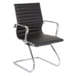 BF4400V Πολυθρόνα Επισκέπτη Μέταλλο Χρώμιο - PU Μαύρο 57x62x90cm