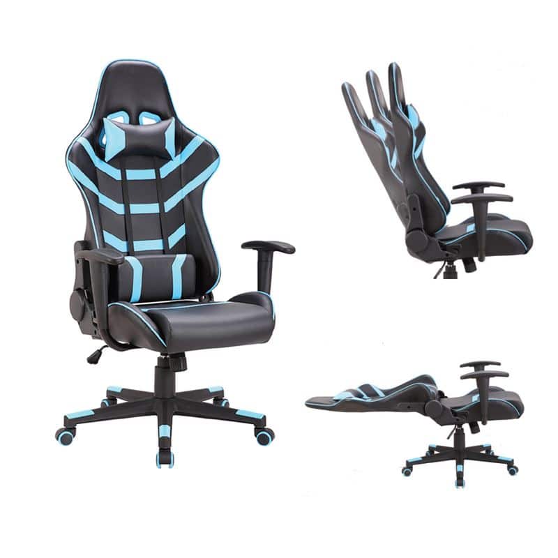 BF9050 Gaming Πολυθρόνα Γραφείου BF9050 Gaming Πολυθρόνα Γραφείου, Ανάκλιση Πλάτης έως 90°, Pu Μαύρο - Μπλε 67x69x124/134cm - Image 1