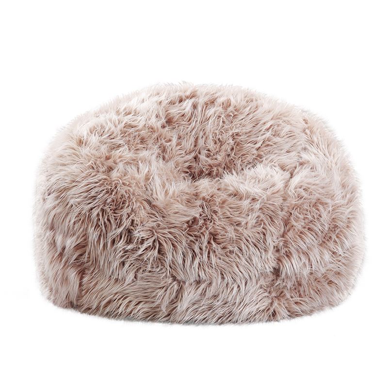 BIGO LUXURY Πουφ Τεχνητή Γούνα Απόχρωση Sand BIGO LUXURY Πουφ Τεχνητή Γούνα Απόχρωση Sand, Αποσπώμενο Κάλυμμα - Εσωτερικού χώρου 110x110x86cm - Image 1