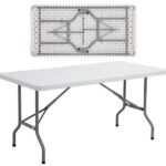 BLOW Τραπέζι Συνεδρίου - Catering Πτυσσόμενο, Μέταλλο Γκρι, HDPE Άσπρο 45mm 152x76x74cm