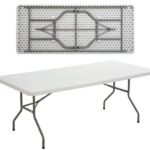 BLOW Τραπέζι Συνεδρίου - Catering Πτυσσόμενο, Μέταλλο Βαφή Γκρι, HDPE Άσπρο 45mm 183x76x74cm