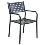 CAPRICE Πολυθρόνα Στοιβαζόμενη, Μέταλλο Βαφή Μαύρο 54x51x84cm