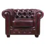 CHESTERFIELD Birmingham Πολυθρόνα Σαλονιού Καθιστικού, Δέρμα Antique Red 103x92x72cm
