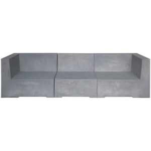 CONCRETE 3Θέσιος Καναπές Κήπου - Βεράντας, Cement Grey 235x81x65cm