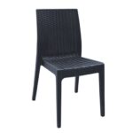 DAFNE Καρέκλα Τραπεζαρίας Κήπου Στοιβαζόμενη, PP Rattan Look UV Protection, Ανθρακί 46x55x85cm