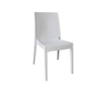 DAFNE Καρέκλα Τραπεζαρίας Κήπου Στοιβαζόμενη, PP Rattan Look UV Protection, Άσπρο 46x55x85cm