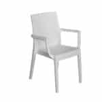 DAFNE Πολυθρόνα Τραπεζαρίας Κήπου Στοιβαζόμενη, PP Rattan Look UV Protection, Άσπρo 54x55x85cm