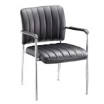 DENIM Πολυθρόνα Γραφείου Επισκέπτη Χρώμιο, Pu Μαύρο 57x60x83cm