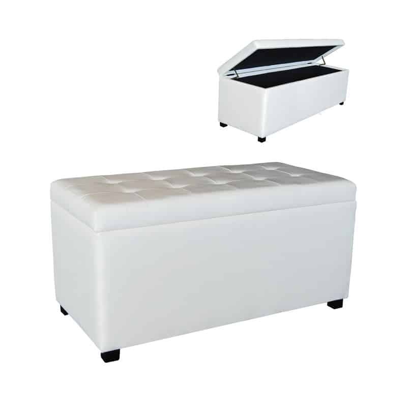 DENISE Σκαμπό με Αποθηκευτικό Χώρο - Ταμπουρέ DENISE Σκαμπό με Αποθηκευτικό Χώρο - Ταμπουρέ, PU Εκρού 88x43x45cm - Image 1