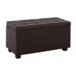 DENISE Σκαμπο με Αποθηκευτικό Χώρο - Ταμπουρέ, PU Σκούρο Καφέ 88x43x45cm