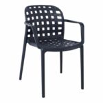 DENON Πολυθρόνα Στοιβαζόμενη PP-UV Ανθρακί 58x57x82cm