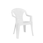 PORTOFINO Πολυθρόνα Τραπεζαρίας Κήπου - Βεράντας, PP Άσπρο, Στοιβαζόμενη 57x56x80cm - Image 2