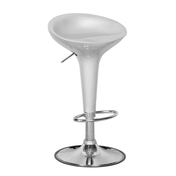 DISCO Σκαμπό BAR, Βάση Χρώμιο, ABS Silver, Ύψος Ρυθμιζόμενο, Περιστρεφόμενο 44x40x71/92cm - Image 2