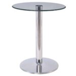 BITT Βοηθητικό Τραπεζάκι Σαλονιού - Καθιστικού Χρώμιο - Γυαλί Clear Φ60cm H.72cm - Image 2