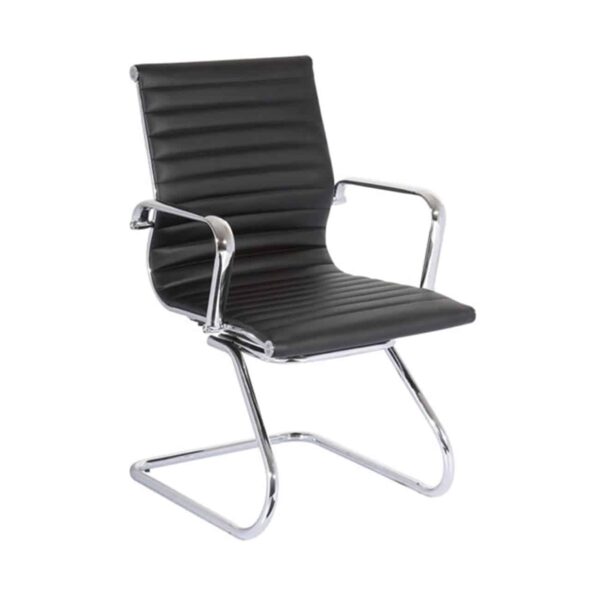 BF4400V Πολυθρόνα Επισκέπτη Μέταλλο Χρώμιο - PU Μαύρο 57x62x90cm - Image 2