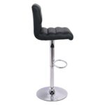 DYLAN Σκαμπό BAR με Πλάτη, Χρώμιο, Pu Μαύρο, Ρυθμιζόμενο Ύψος, Περιστρεφόμενο 40x52x63/97-84/118cm - Image 4