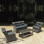 VITORIA Set Σαλόνι Κήπου ALU: Τραπεζάκι+2 Πολυθρόνες+2Θέσιος Wicker Grey Brown, Μαξ.Ανθρακί 100x52x45 130x85x85 64x85x85 - Image 2