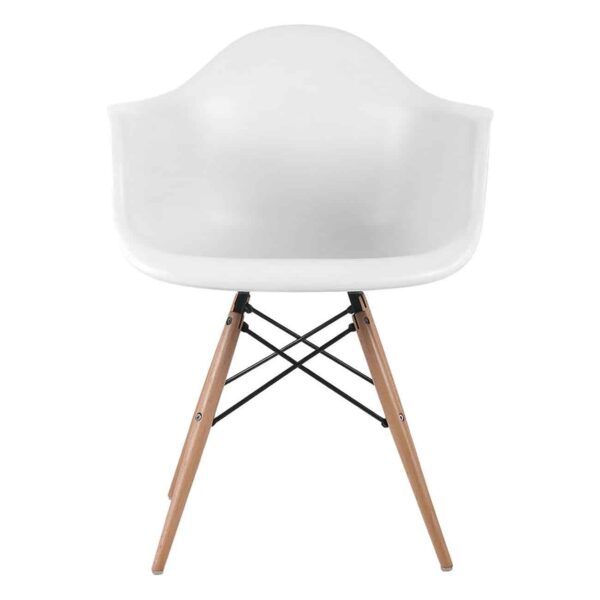 ALEA Wood Πολυθρόνα Τραπεζαρίας Ξύλο, PP Άσπρο 63x62x79cm - Image 2