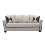 ASHLEY Καναπές Σαλονιού - Καθιστικού 3Θέσιος, Ύφασμα Μπεζ 198x80x88cm - Image 2