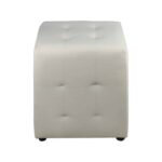 CONY Σκαμπό Βοηθητικό, Pu  Εκρού 37x37x42cm - Image 2