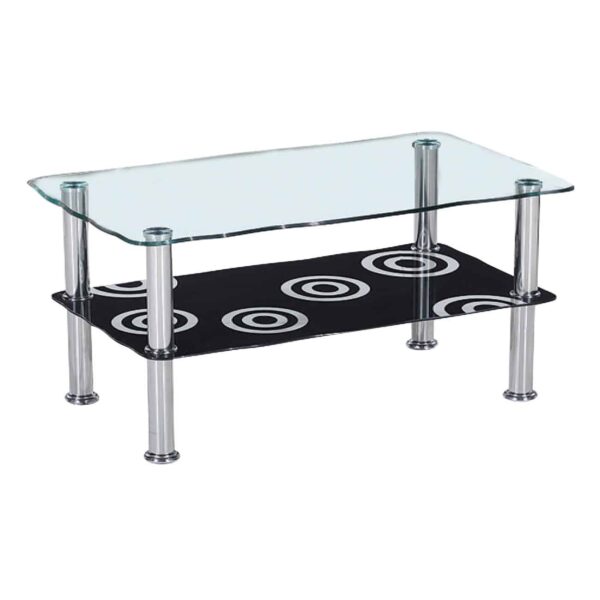 DANIEL DECO Τραπεζάκι Σαλονιού Καθιστικού, Inox - Γυαλί 8/5mm 75x45x41cm - Image 2