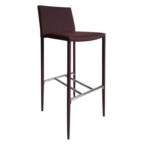 REGINA Σκαμπό BAR με Πλάτη, Ύφασμα Αδιάβροχο Καφέ 41x49x76/100cm - Image 2