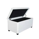 DENISE Σκαμπό με Αποθηκευτικό Χώρο - Ταμπουρέ, PU Εκρού 88x43x45cm - Image 3