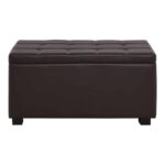 DENISE Σκαμπο με Αποθηκευτικό Χώρο - Ταμπουρέ, PU Σκούρο Καφέ 88x43x45cm - Image 4