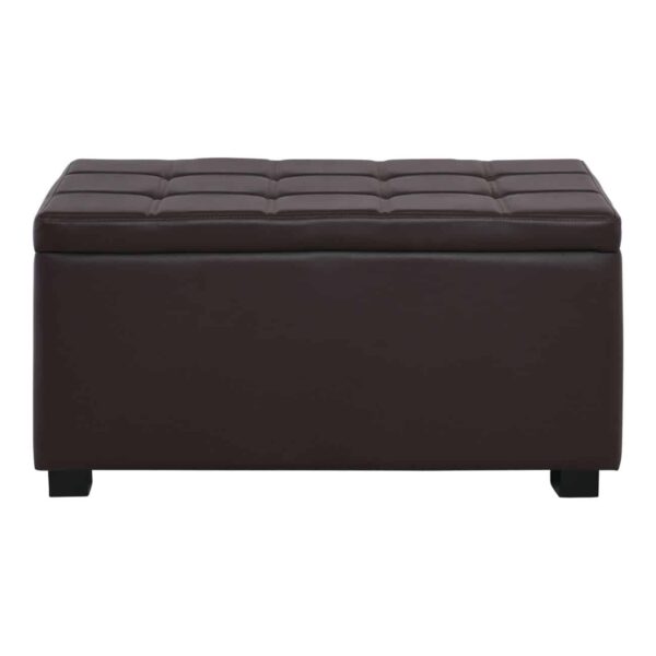 DENISE Σκαμπο με Αποθηκευτικό Χώρο - Ταμπουρέ, PU Σκούρο Καφέ 88x43x45cm - Image 4