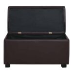 DENISE Σκαμπο με Αποθηκευτικό Χώρο - Ταμπουρέ, PU Σκούρο Καφέ 88x43x45cm - Image 5