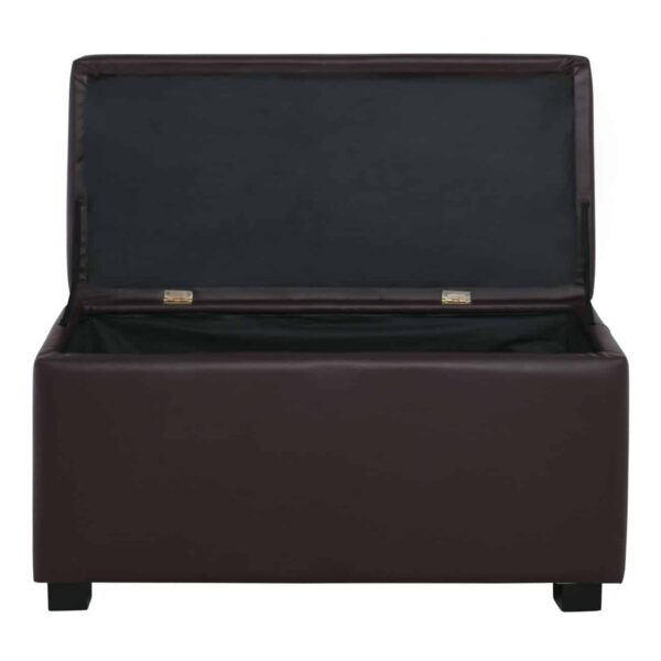 DENISE Σκαμπο με Αποθηκευτικό Χώρο - Ταμπουρέ, PU Σκούρο Καφέ 88x43x45cm - Image 5