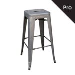 RELIX Σκαμπό Bar-Pro, Στοιβαζόμενο, Μέταλλο Βαφή Metal με Διακοσμητική Σκουριά 43x43 H.76cm - Image 2