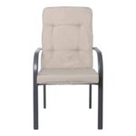 ASTOR Πολυθρόνα Κήπου - Βεράντας, Μέταλλο Βαφή Ανθρακί, Μαξιλάρι Μπεζ 60x77x104cm - Image 5