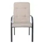 ASTOR Πολυθρόνα Κήπου - Βεράντας, Μέταλλο Βαφή Ανθρακί, Μαξιλάρι Μπεζ 60x77x104cm - Image 5