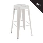 RELIX Σκαμπό Bar-Pro, Στοιβαζόμενο, Μέταλλο Βαφή Άσπρο 43x43 H.76cm - Image 2