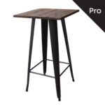 RELIX Wood Τραπέζι Bar-Pro, Μέταλλο Βαφή Antique Black, Απόχρωση Ξύλου Dark Oak 60x60x102cm - Image 2
