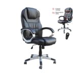 BF7300 Πολυθρόνα Γραφείου Διευθυντή, 8 Σημεία Massage, Θερμαινόμενη Πλάτη, Pu Μαύρο 66x72x112/122cm - Image 2
