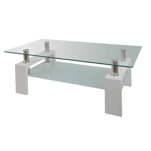 CAMERON Τραπεζάκι Σαλονιού Καθιστικού, Απόχρωση Άσπρο 110x60x45cm - Image 2