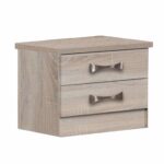 LIFE Κομοδίνο με 2 Συρτάρια, Απόχρωση Sonoma 48x40x39cm - Image 2