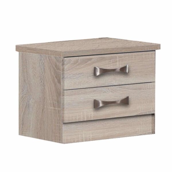 LIFE Κομοδίνο με 2 Συρτάρια, Απόχρωση Sonoma 48x40x39cm - Image 2