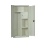 ΝΤΟΥΛΑΠΑ Δίφυλλη - Εσωτερικό Ντουλάπι, 3 Ράφια, Θέσεις για Κρεμάστρες, Μέταλλο Βαφή Άσπρο 90x45x185cm - Image 3