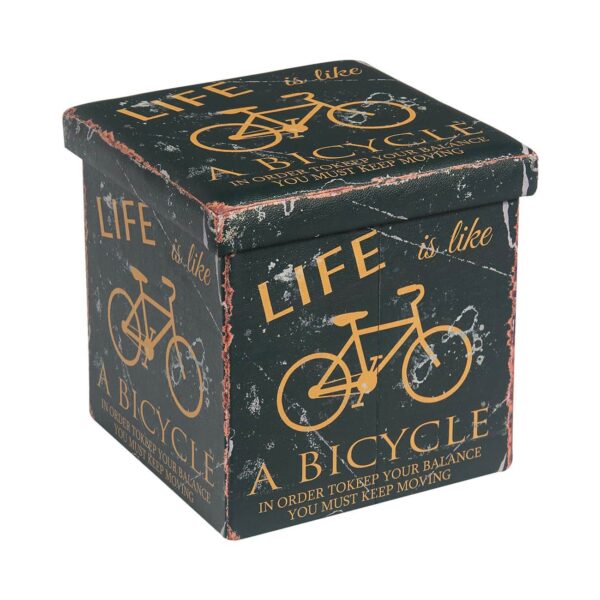 ORION Σκαμπό Αποθηκευτικό - Βοηθητικό, PU Deco Bike 38x38x38cm - Image 2