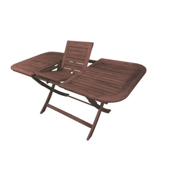 EASY Τραπέζι Επεκτ/νο Πτυσ/νο Ξύλο Acacia 120+40x80 H.74cm - Image 2