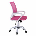 BF2101-S Πολυθρόνα-Pro Γραφείου με Ανάκλιση, Βάση Μέταλλο Βαφή Άσπρο, Ροζ Mesh 57x53x86/96cm - Image 4