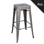 RELIX Σκαμπό Bar-Pro H.67cm, Στοιβαζόμενο, Μέταλλο Βαφή Metal με Διακοσμητική Σκουριά 43x43 H.67cm - Image 2