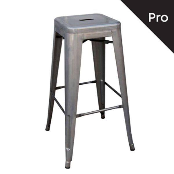 RELIX Σκαμπό Bar-Pro H.67cm, Στοιβαζόμενο, Μέταλλο Βαφή Metal με Διακοσμητική Σκουριά 43x43 H.67cm - Image 2