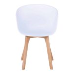 OPTIM Πολυθρόνα Ξύλινο Πόδι Οξιά Φυσικό, PP Άσπρο 54x51x79cm - Image 3